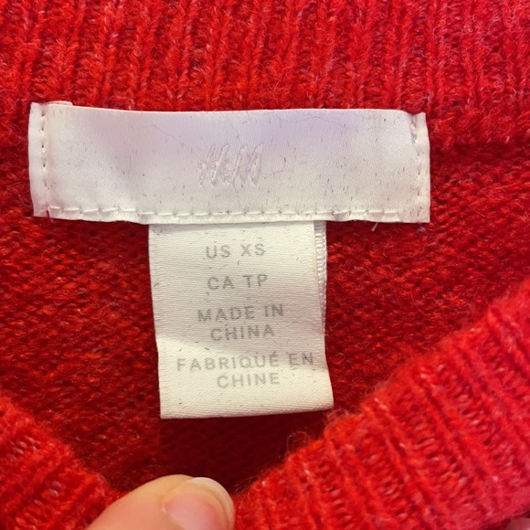 Red Sweater with Embedded Pearls from H&M!! - Picture 2 of 2